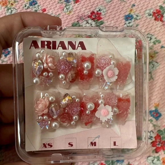 Pink Floral Press on Nails - Picture 3 of 6